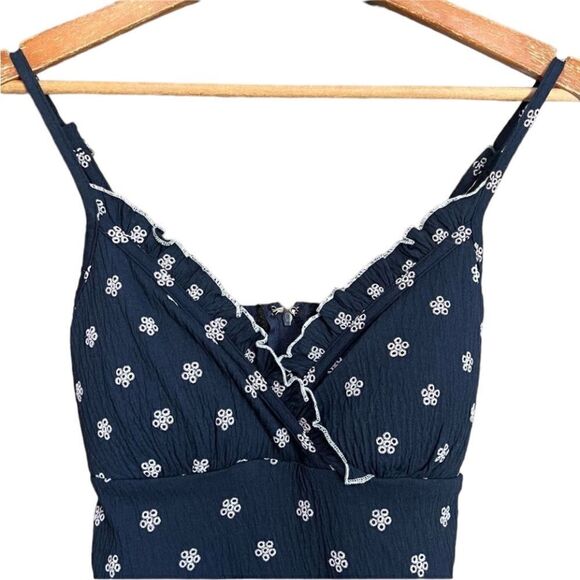 3 for $30! Snap navy dress with embroidery - Picture 2 of 12